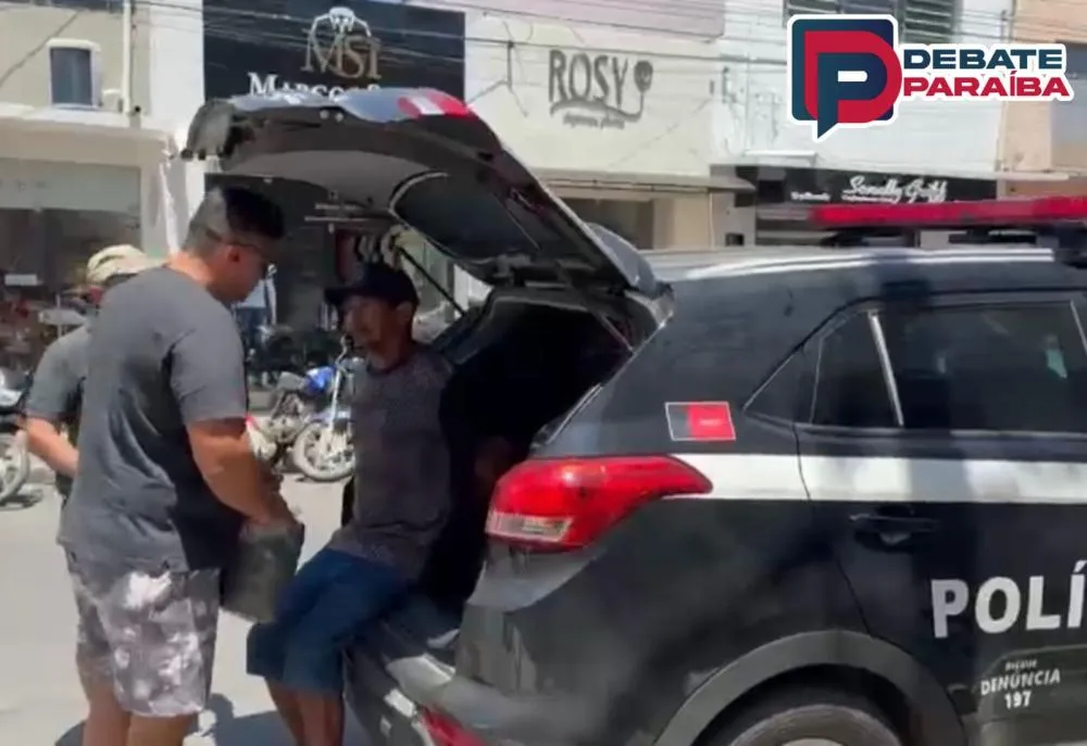 Com o decorrer das investigações, o infrator da lei foi localizado e preso no centro de Pombal (Foto: Reprodução)