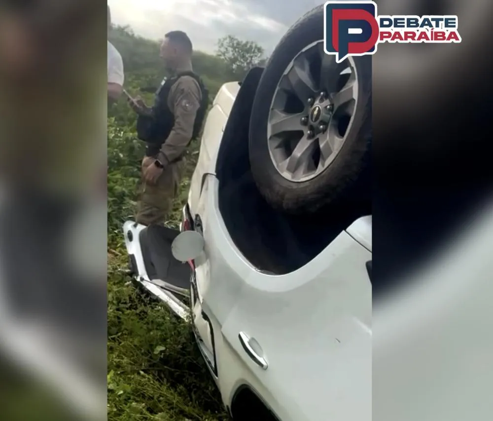 Vereador fica ferido após perder controle e capotar veículo, em Catolé do Rocha