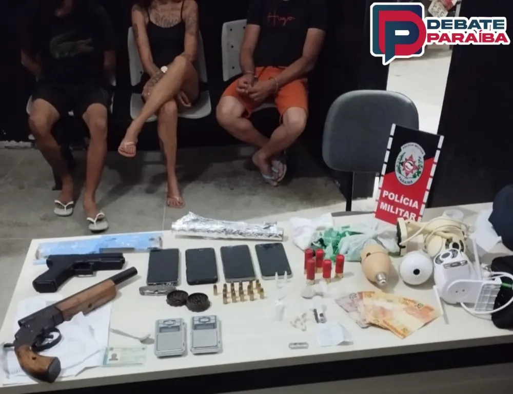 Com o flagrante constatado, os suspeitos e todo o material apreendido foram levados à Central de Polícia Civil de Cajazeiras (Foto: Reprodução)