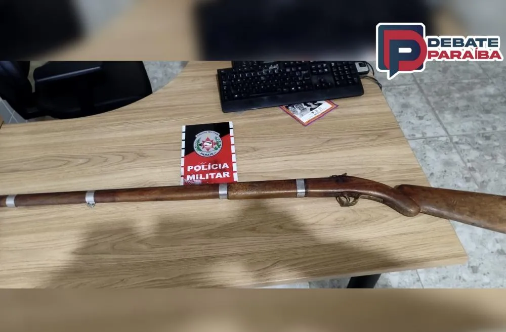 A arma apreendida foi apresentada na delegacia de Polícia Civil, para serem adotadas as medidas cabíveis (Foto: Reprodução)