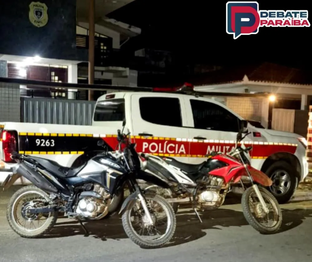 As motocicletas apreendidas foram levadas à delegacia de Polícia Civil de Sousa, para que fossem adotados os procedimentos necessários (Foto: Reprodução)