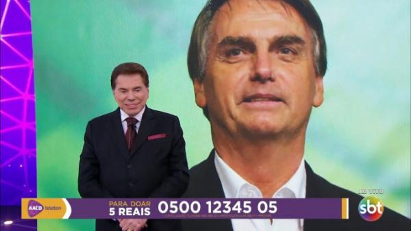 Bolsonaro Liga para Silvio Santos e faz doação Ao Vivo no Teleton